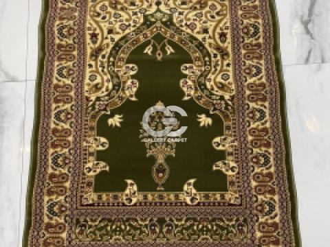 Karpet Sajadah Satuan buatan Turki merk Kings Palace (Turki) warna hijau dan motif klasik