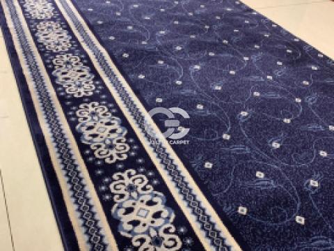 Karpet Sajadah Rol Masjid buatan Turki merk Taj Mahal (Turki) warna biru dan motif bintik, rantai